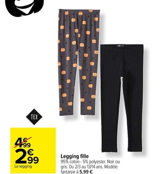 Carrefour Legging fille offre