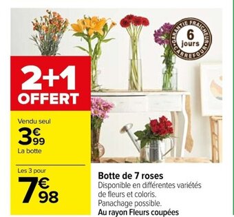 Carrefour Botte de 7 roses offre
