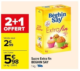 Carrefour Sucre Extra fin BEGHIN SAY 1 kg. offre