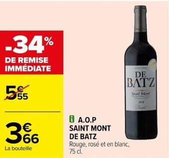 Carrefour i A.O.P SAINT MONT DE BATZ offre