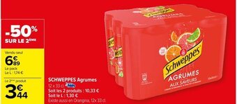 Carrefour SCHWEPPES Agrumes 12 x 33 cl. offre