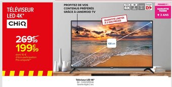 Carrefour Téléviseur LED 4K* Réf. : CH43232FRCAG Garantie légale 2 ans offre