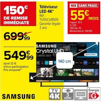 Carrefour Téléviseur LED 4K offre