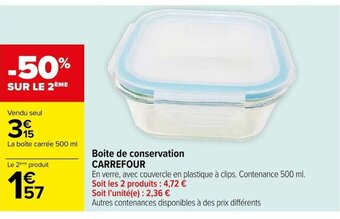 Carrefour Boite de conservation CARREFOUR offre