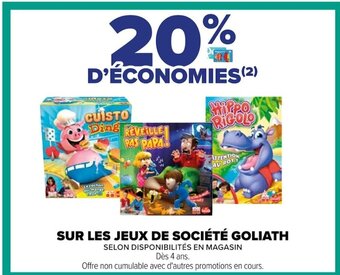 Carrefour SUR LES JEUX DE SOCIÉTÉ GOLIATH offre