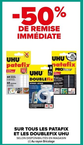 SUR TOUS LES PATAFIX ET LES DOUBLEFIX UHU