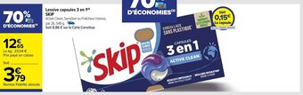 Carrefour Lessive capsules 3 en 1(d) SKIP offre