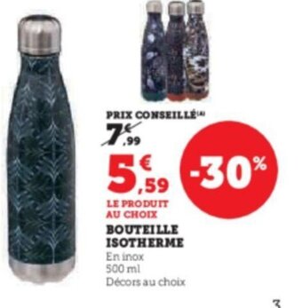 Super U BOUTEILLE ISOTHERME offre