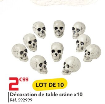 Gifi Décoration de table crâne x10 Réf. 592999 offre