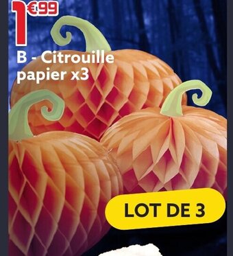 Gifi Citrouille papier x3 offre