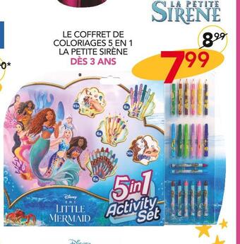 Stokomani Disney le coffret de coloriages 5 en 1 la petite sirène offre