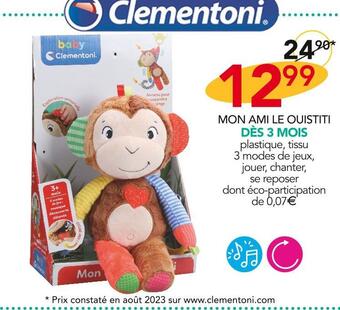 Stokomani Clementoni mon ami le ouistiti offre
