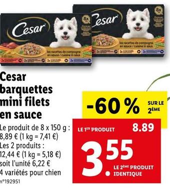 Cesar barquettes mini filets en sauce