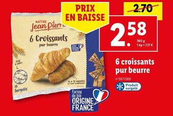Maître jean pierre 6 croissants pur beurre