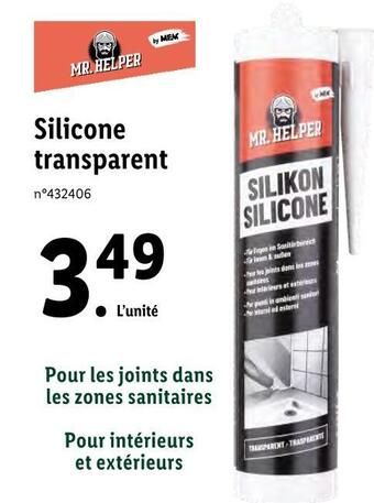 Lidl Mr. helper silicone transparent offre