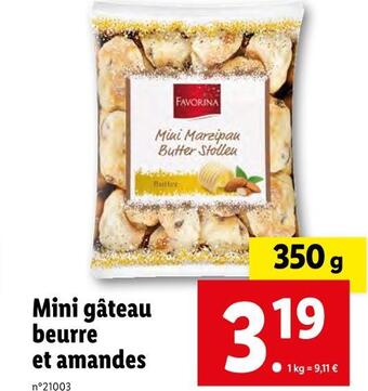 Lidl Favorina mini gâteau beurre et amandes offre