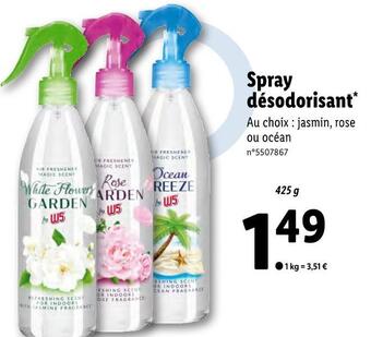 Lidl Spray désodorisant offre