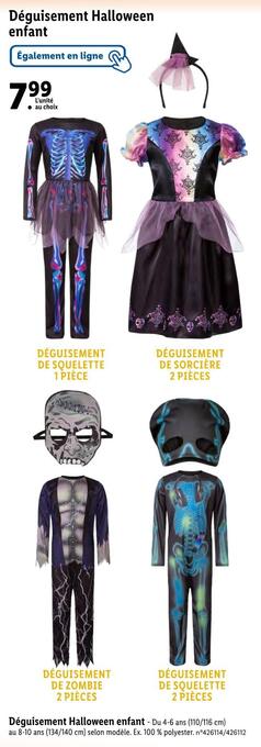Lidl Déguisement halloween enfant offre