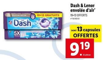 Lidl Dash & lenor envolée d’air offre