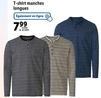Lidl Livergy t-shirt manches longues offre