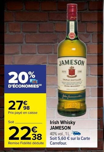 Carrefour Market Irish Whisky JAMESON offre