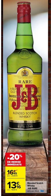 Carrefour Market Blended Scotch Whisky J&B RARE offre