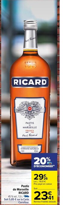 Carrefour Market PASTIS MARSEILLE FRANCE offre