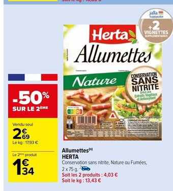 Carrefour Market Herta Allumettes offre
