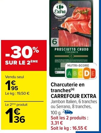 Carrefour Market Charcuterie en tranches CARREFOUR EXTRA offre