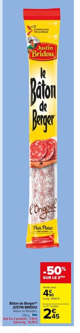 Carrefour Market Bâton de Berger JUSTIN BRIDOU offre
