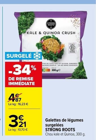 Carrefour Market Galettes de légumes surgelées STRONG ROOTS offre