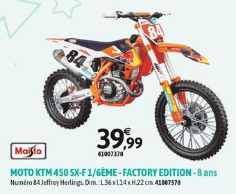 JouéClub Maisto moto ktm 450 sx-f 1/6ème - factory edition offre