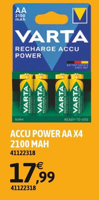 JouéClub Varta accu power aa x4 2100 mah offre