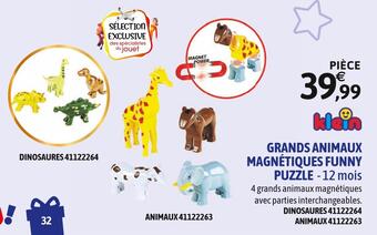 JouéClub Klein grands animaux magnétiques funny puzzle offre