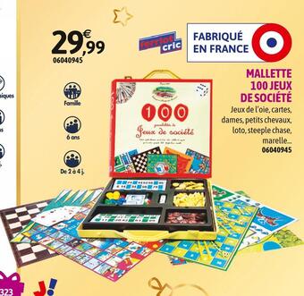 JouéClub Ferriot cric mallette 100 jeux de société offre