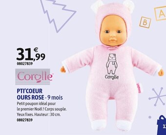 JouéClub Corolle pti’coeur ours rose offre