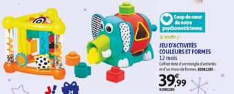 JouéClub Sensory jeu d’activités couleurs et formes offre