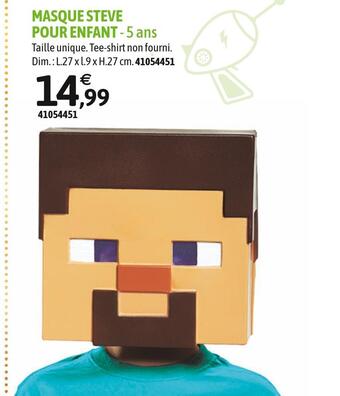 JouéClub Jakks pacific masque steve pour enfant offre