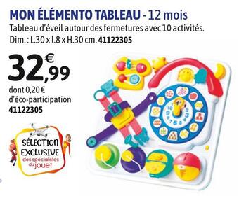 JouéClub Auby mon élémento tableau offre