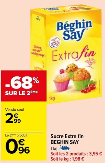 Carrefour Market Sucre Extra fin BEGHIN SAY offre