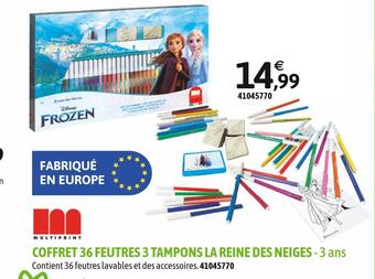 JouéClub Coffret 36 feutres 3 tampons la reine des neiges offre