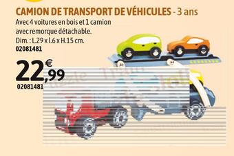 JouéClub Camion de transport de véhicules offre