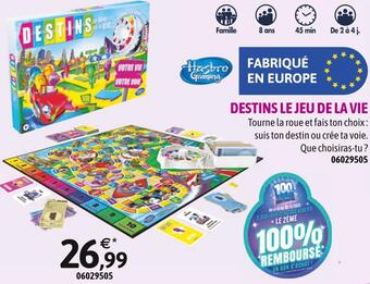 JouéClub Hasbro gaming destins le jeu de la vie offre