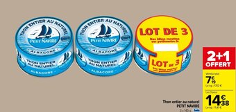 Carrefour Market THON ENTIER AU NATUREL offre