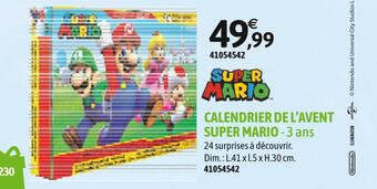 JouéClub Super mario calendrier de l’avent offre