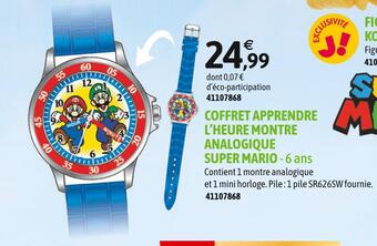 JouéClub Coffret apprendre l’heure montre analogique super mario offre