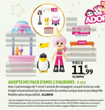 JouéClub Adopte me! pack d’amis 2 figurines offre