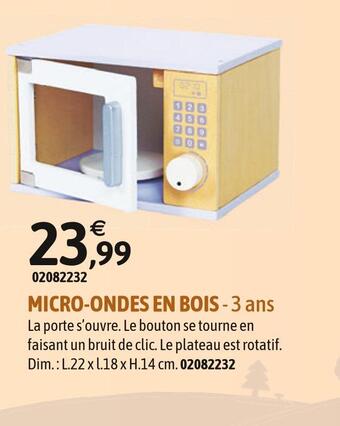 JouéClub L'atelier du bois micro-ondes en bois offre