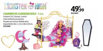 JouéClub Monster high chambre de clawdeen wolf offre