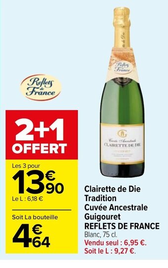 Carrefour Market Clairette de Die Tradition Cuvée Ancestrale Guigouret REFLETS DE FRANCE offre